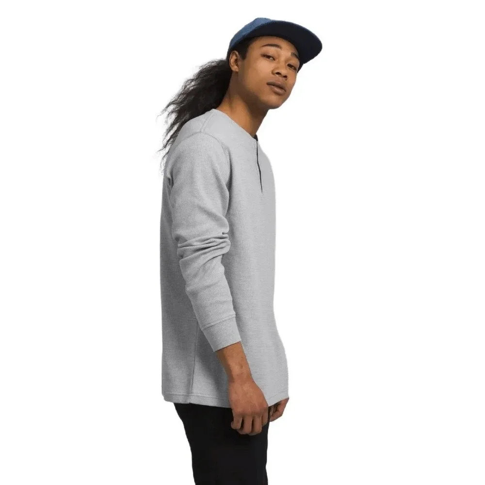 The North Face Terrain Waffle Knit Henley In Meld Gray Heather Men Size XL